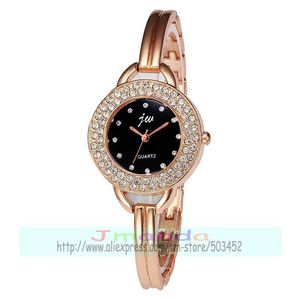 Montres-bracelets 100 pcs/lot JW-8326L Double rangée cristal Bracelet montre Wrap Quartz dame alliage pour femmes fille en gros horloge-bracelets