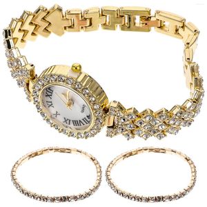 Armbanduhren 2 Stück Diamantarmbänder Damen Waches. Valentinstag-Geschenksets für Damen, Ausverkauf, Armbanduhr, Ehefrau, Geschenke Gm2100