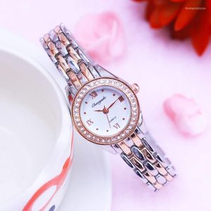 Relojes de pulsera 2022 vendedor mujeres señoras oro rosa plata Oficina señora relojes de cuarzo mano catenaria diamante moda novia regalos reloj