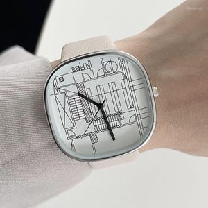 Relojes de pulsera 2023, concepto creativo, reloj abstracto, relojes cuadrados de moda para mujeres, estudiantes, niñas, damas, cuarzo