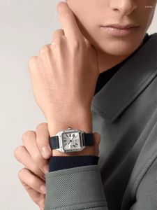 Relojes de pulsera 2023 Top Luxury Women Thin Ultrathin Quartz Watch Men Square Simple Acero inoxidable Relogio Feminino Quality