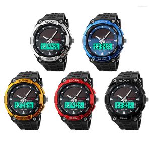 Relojes de pulsera Reloj digital de 44 mm Pantalla LED Relojes deportivos al aire libre Impermeable 4 modos Calendario Reloj Soporte 5 colores Luz de fondo