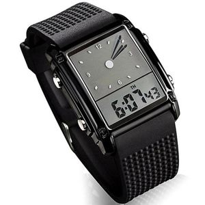 Relojes de pulsera 50% S Moda Unisex Impermeable Dual LCD Cronógrafo Cuarzo Deporte Reloj de pulsera digital