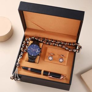 Wallwatches 5pcsset Men039s Reloj Sets Luxury Business Quartz Watches Maglinks Pen Wallwatch para mujeres esposo papá8381623