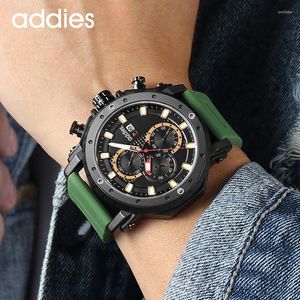 Mujeres de pulsera Addies Men Quartz Wallwatch Fashion Luxury Male impermeable Sports Man Calendar Business Silicone Straps Luminous Watch