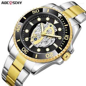 Montre-bracelets Aocasdiy Fashion Luxury Business Men's Watch Chronolateur Chronographe Luminal Quartz Wristwatch avec Auto Date Watches for Men