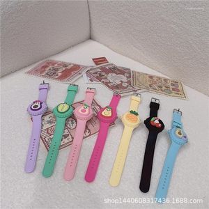 Montres-bracelets Bouteille Cap Mignon Dessin Animé Fruit Silicone Enfants Flip Pointer Montre À Quartz Pour Les Femmes Petit Garçon Fille Cadeau Relogio Feminino