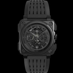 Relojes de pulsera Modelo BR Deporte Caucho Correa de reloj Cuarzo Campana Reloj multifunción de lujo Negocio Acero inoxidable Hombre Ross Reloj de pulsera Montre de luxe W-124