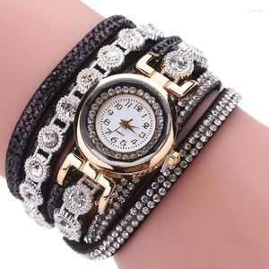 Relojes de pulsera Relojes de pulsera Venta de tejido Diamante Moda Señoras Vestido Quatrz