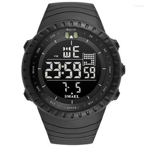 Relojes de pulsera Marca Reloj deportivo Hombres Moda Casual Electrónica Reloj multifunción 50 metros Horas impermeables 1237 Hect22