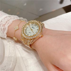 Montres-bracelets Cacaxi grand cadran diamant Glod Montre femmes élégantes femmes dames étanche montres-bracelets Montre Femme A243