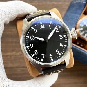 Relojes de pulsera Classic Big Automatic Mechanical Men's Watch Black Leather