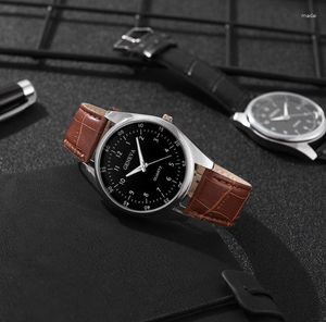 Wallwatches Classic Retro Dial Watch Fashion Quartz Analog Watches For Man Gift Pu Strap Winter