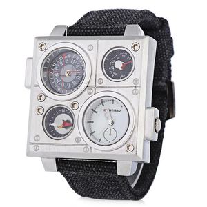 Relojes de pulsera Cool Quartz Watch Men Wrist Fabric Bracelet Casual Dual Time Zones Military Relogio Masculino Reloj deportivo