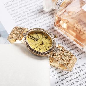Relojes de pulsera Relojes de mujer de diamantes de moda transfronterizos personalizados Huevo de paloma Oval Cuarzo al por mayor 2475-1