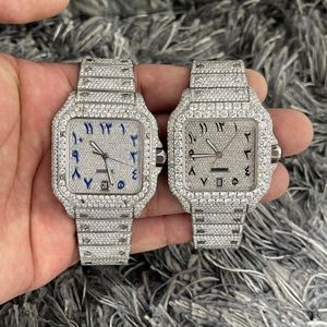 Wallwatches D68 Luxury Mens Watch 4130 Movimiento Reloj For Men 3255 Montre de Luxe Mosang Stone Iced VVS1 GIA Watch Ratvas de diamantes Muñeca de pulsera