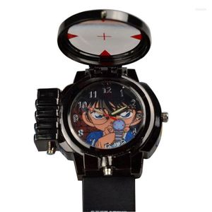 Relojes de pulsera Animación de la Academia de detectives Alrededor de Conan Laser Reloj de dibujos animados para niños Estudiante de escuela primaria y secundaria