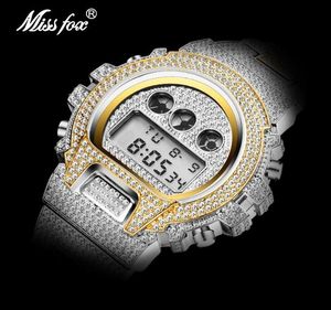 Mujeres de pulsera Drop de Missfox Digital Gshock Sport Watches para hombres LED EXMABLADO Luminoso Gold Diamond Wrist2297645