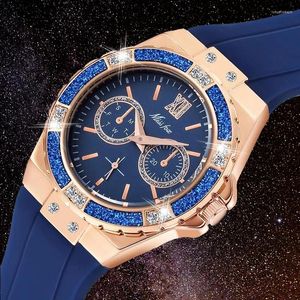 Montre-bracelets Dropship Reloj Para Mujer Rose Rose Gold Quartz Watch for Women Silicone étanché