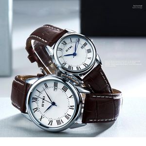 Montre-bracelets Eyki Brand Couple Regardez les femmes Calendrier Big Dial Quartz Watch Men Leather Pu Imperproofr Wristwatch horloge Relogio Reloj HECT22