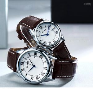 Montre-bracelets Eyki Brand Couple Regardez les femmes Calendrier Big Dial Quartz Watch Men Leather Pu Imperproofr Wristwatch horloge Relogio Reloj Moun22