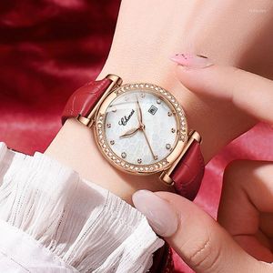 Relojes de pulsera de moda exquisito reloj de mujer conjunto de diamantes calendario impermeable cuarzo Fritillary panal malla Dial reloj de pulsera