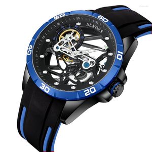 Muñecos de pulsera Fashion Mechanical Men Watch Design Luxury Design Creative Transparent Hollow Sports Reloj Relogio Masculino 2023 2023