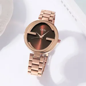 Montre-bracelets Fashion Rose Gold Woman Watch Luxury en acier inoxydable pour dames Regardez petit cadran élégant bracelet féminin Bracelet Wristwatch Reloj