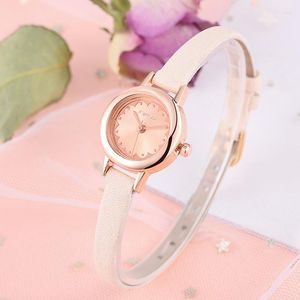 Montres-bracelets Mode Petit Cadran Femmes Montre En Or Mince Ceinture Quartz Étudiant Marque Drop Dames Horloge En Gros