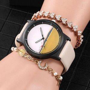 Montre-bracelets Fashion Femmes Regardez Bracelet 3 PCS Set Luxury Ladies Watch Quartz Wristwatch 2022 Cadeaux pour petite amie Clock 261E