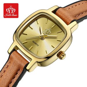 Montre-bracelets Fate Love 907 Classic Elegant Woman Watchs Original Imperproping Quartz Watch For Women Simple Dial Leather Ladies Hand Clock