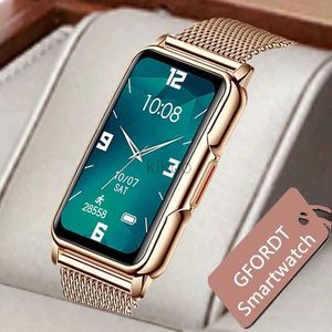 Relojes de pulsera GFORDT Ladies Smart Watch Mujeres Relojes de lujo con diamantes Monitor de ritmo cardíaco Rastreador de ejercicios Smartwatch para Huawei Xiaomi Phone 24329