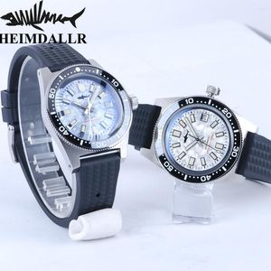 Relojes de pulsera HEIMDALLR 62MAS Diver Watch Men Mechanical Self Winding NH35A C3 Esfera luminosa Movimiento automático Reloj de pulsera de cristal de zafiro