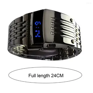 Montre-bracelets LED Sport Wrist Wist Calendrier numérique pour Office Mode d'économie d'énergie automatique Officier en acier inoxydable
