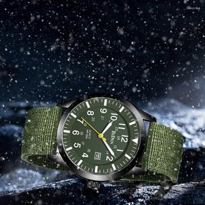 Montres-bracelets loisirs Quartz montre pour hommes ceinture en Nylon automatique Date double panneau numérique affichage montre-bracelet militaire 2022