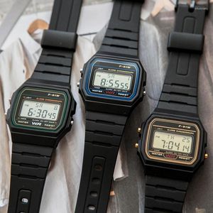 Relojes de pulsera de lujo F91W correa de silicona reloj retro negocio LED digital deportes militar pulsera electrónica reloj damas hombres parejas