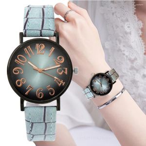 Montre-bracelets Luxury Watan Watch Fashion Vintage Digital Ladies Quartz Quartz Watch Casual Plaid Leather Strap Clock Robe