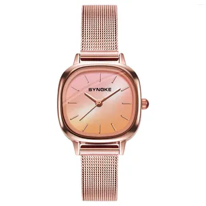 Muñecos de pulsera Mujeres de lujo Relojes Gradiente Dial Creative Ladies Quartz Watch Rose Golden Business