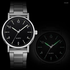 Relojes de pulsera Hombres y mujeres Pareja Reloj luminoso Venta de moda Reloj con correa de acero Relojes de pulsera digitales informales de negocios al por mayor