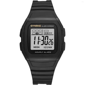 Wallwatches Men Relojes deportivos digitales Synoke 9023 Temporizador de pantalla LED 12/24 horas Reloj de reloj de agua de pulsera electrónica RELOJ HARJ
