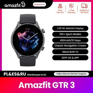 Montre-bracelets Nouveaux Amazfit GTR 3 GTR3 GTR-3 Smartwatch Alexa Intégrée de santé intégrée 1.39 Affichage AMOLED Smart Watch pour Android iOS Téléphone 240423