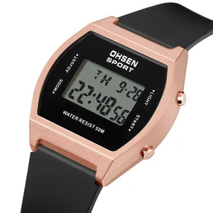 Montres-bracelets OHSEN Digital Lady Montre-bracelet Ultra Mince Rose Or Étanche Électronique Femmes Montre Amant Hommes Sport Horloges Relogio Feminino