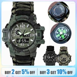 Montre-bracelets Watch de survie en plein air Watch Multifonctionnel Imperméable Military Tactical Paracord Bracelet Camping Randonnée