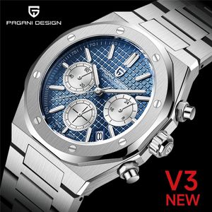 Montre-bracelets Pagani Design Men's Quartz Watches Sapphire en acier inoxydable Chronograph 200m Sports imperméables Watch Reloj Hombre 231207