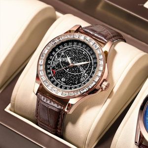 Montres-bracelets POEDAGAR mode Quartz cuir unisexe montre haut étanche lumineux Date montre-bracelet décontracté Sport Watche