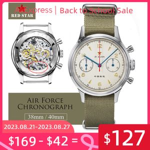 Relojes de pulsera Red Star 38 mm Cronógrafo para hombres Relojes mecánicos Pilot Seagull 1963 ST19 Movimiento Hombres Fuerza Aérea Aviación Reloj de zafiro 40 mm 230828