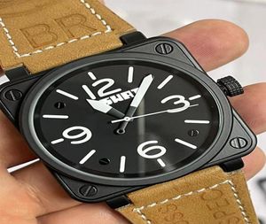 Montre-bracelets Retro Style Men Automatic Mechanical Watch Blown Brown Green Leather Band Homme Self Winding Wrist Montres Reloj Ross3130707