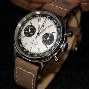 Montres-bracelets Seagull Watch Aviation Panda Saphir Lumineux Manuel Chronographe Mécanique Homme Reloj Hombre Montre Homme