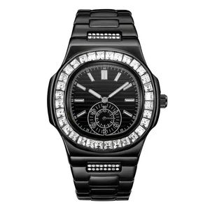 Montres-bracelets Shifenmei 2023 Est gros bijoux personnalisés glacés hommes plein diamant montres pour hommes Bling montre