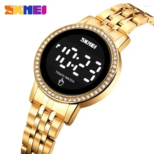 Mujeres de pulsera Skmei 1669 Diamond Waterproof Ladies Relojes de fecha de fecha simple para mujeres digitales Led Touch Women Watch